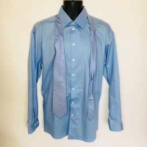 Kenneth Cole Reaction Blue Button Dress Shirt L